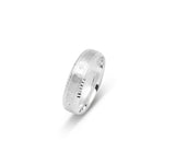 Bague jonc - Or 10K cercles gravés, finition martelée et bordure géométrique 6mm - RIG603