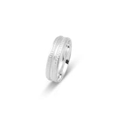 Wedding Band Ring - 10K Gold with millegrain pattern and 6mm pearls - RIG604