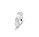 Bague jonc - Or 10K motif millegrain et perlée 6mm - RIG604
