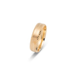 Bague jonc - Or 10K finition satinée, rainure & bords cannelés 6mm - RIG607