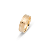 Wedding Band Ring - 10K Gold satin finish & 6mm polished groove - RIG608