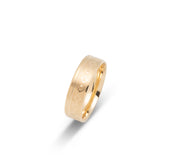 Wedding Band Ring - 10K Gold Diamond & Satin Finish 6mm - RIG609