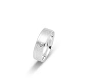 Wedding Band Ring - 10K Gold Diamond & Satin Finish 6mm - RIG609