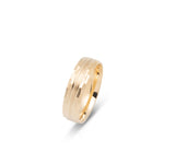 Bague jonc - Or 10K motif géométrique & facettes brillantes 6mm - RIG610