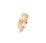 Wedding Band Ring - 10K Gold Palm design with polished edges & millegrain 6mm - RIG611