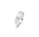 Bague jonc - Or 10K motif à palmier avec bords poli & millegrain 6mm - RIG611