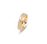 Bague jonc - Or 10K motif en damier 6mm - RIG613