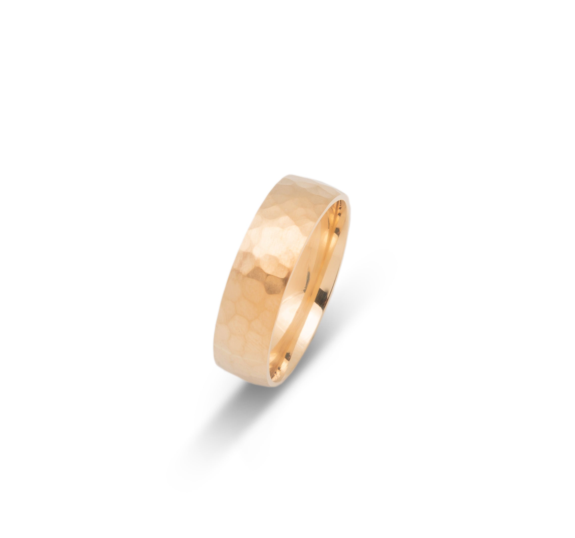 Ring - 10K Gold hammered finish 6mm - RIG621