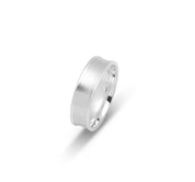 Wedding band ring - 10K gold satin finish & polished curved edges 6mm - RIG625