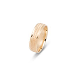 Bague jonc - Or 10K finition ciselée & bordures arrondies polies 6mm - RIG627