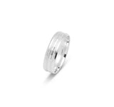 Bague jonc - Or 10K motif géométrique avec bords poli & millegrain 6mm - RIG630