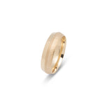 Bague jonc - Or 10K finition moitié-moitié satinée & texturé avec rainure millegrain 6mm - RIG636