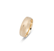 Wedding Band Ring - 10K Gold Textured Finish & Bright Groove 6mm - RIG637