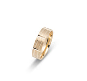 Ring - 10K Gold structured design & sculpted details 6mm - RIG638