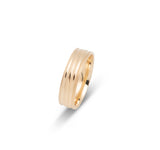 Bague jonc - Or 10K trois rangées texturées & millegrain 6mm - RIG639