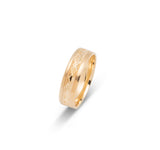 Bague jonc - Or 10K motif treillis & millegrain 6mm - RIG640