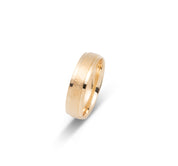 Wedding Band Ring - 10K Gold sandblasted finish & polished edges 6mm - RIG641