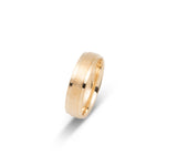 Bague jonc - Or 10K finition sablée & bords polis 6mm - RIG641