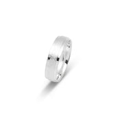 Wedding Band Ring - 10K Gold sandblasted finish & polished edges 6mm - RIG641