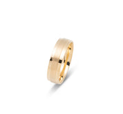 Ring - 10K Gold satin finish & polished edges 6mm - RIG642
