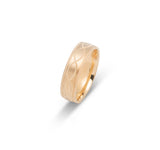 Bague jonc - Or 10K croisement ondulé en millegrain 6mm - RIG644