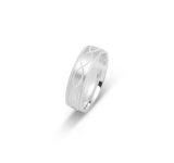 Bague jonc - Or 10K croisement ondulé en millegrain 6mm - RIG644