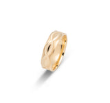 Bague jonc - Or 10K coupe ondulée 6mm - RIG645