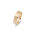 Bague jonc - Or 10K motif maçonnerie 6mm - RIG647