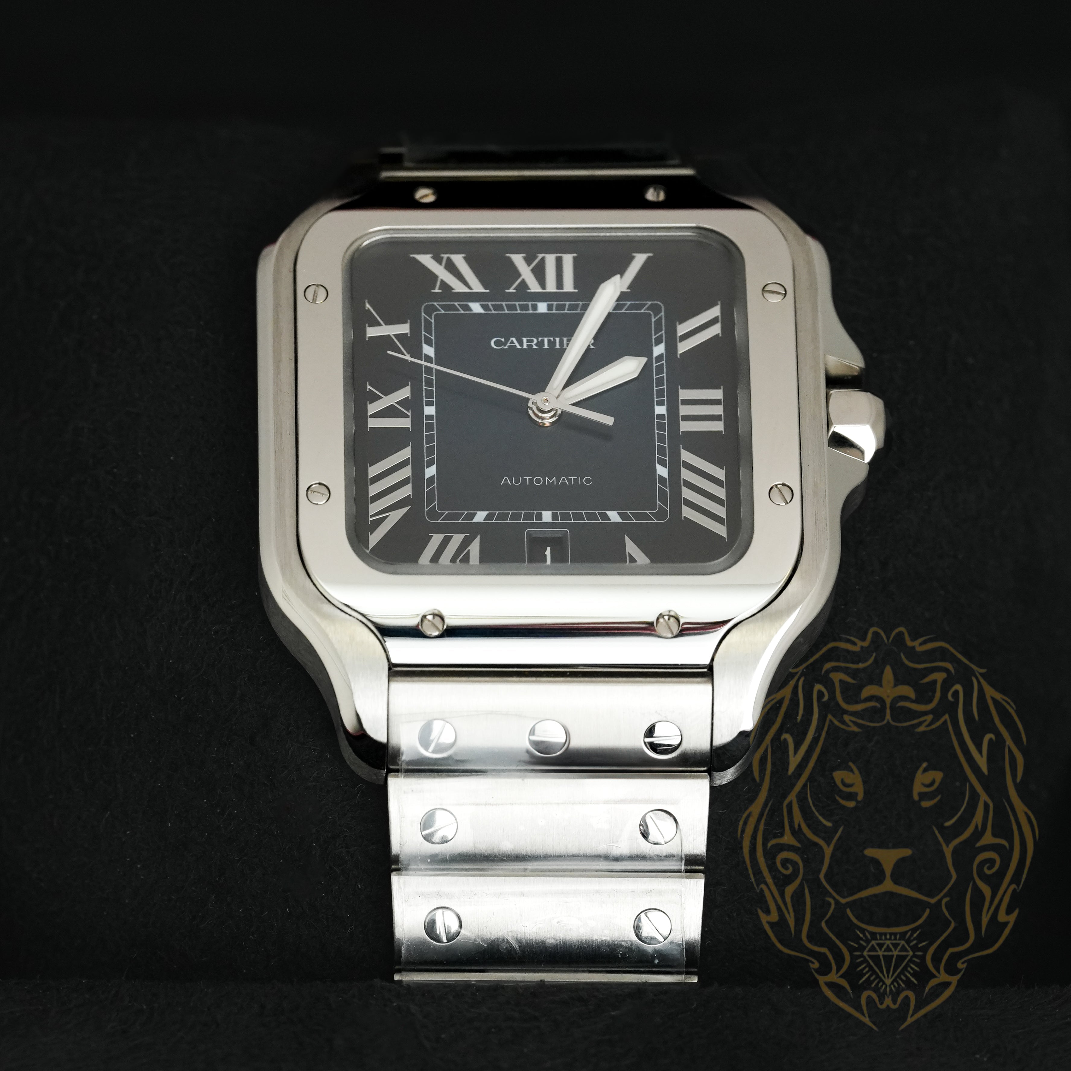 automatic watch in stainless steel cartier watch cartier de santos