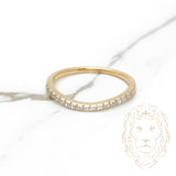 Bague - Or 14K deux tons jaune & blanc semi-éternité diamants naturels 0.10CT - RIGD062