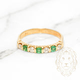 Bague - Or 14K jaune sertie d'émeruades 0.15CT & diamants naturels 0.20CT - RIGD080