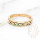 Bague - Or 10K jaune sertie d'émeraudes 0.08CT & diamants naturels 0.08CT - RIGD082