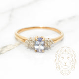 Bague de fiançailles - Or 10K jaune alexandrite coupe ovale 0.40CT & pavé de diamants naturels 0.15CT - RIGD104