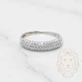 Bague - Or 10K blanc semi-éternité pavé de diamants naturels 0.25CT - RIGD178