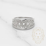 Bague - Or 14K blanc style croisé pavé de diamants naturels 0.45CT - RIGD179