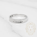 Bague - Or 10K blanc fleur avec vigne épineuse pavé de diamants naturels 0.15CT - RIGD182