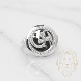 Bague - Or 10K blanc trois pierres empilées wishbone diamants naturels 0.03CT - RIGD184