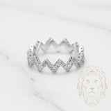 Bague - Or 14K blanc éternité zigzag pavé de diamants naturels 0.40CT - RIGD168