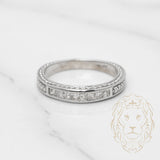 Bague jonc - Or 14K blanc diamants naturels coupe radiant 0.25CT sertis en canal - RIGD188