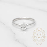 Engagement ring - 14K gold solitaire white natural pear cut diamond 0.35CT - RIGD189
