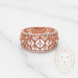Bague - Or 10K rose motif de losange serti de diamants naturels 0.50CT - RIGD196