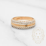 Bague - Or 10K deux tons jaune & blanc rangées serties de diamants naturels 0.25CT - RIGD203