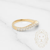 Bague - Or 14K jaune semi-éternité ondulée sertie de diamants naturels 0.30CT - RIGD209
