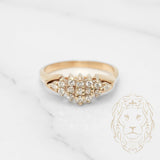 Bague - Or 14K deux tons jaune & blanc pyramide sertie de diamants naturels 0.20CT - RIGD220