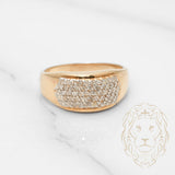 Bague - Or 10K jaune pavé de diamants naturels 0.15CT - RIGD226