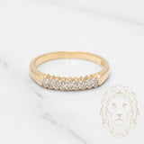 Bague - Or 10K deux tons jaune & blanc rangée de diamants naturels coupe brillant 0.10CT - RIGD229