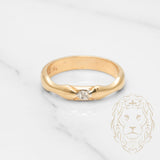 Bague jonc - Or 14K jaune sertie d'un diamant naturel 0.03CT - RIGD232