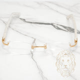 Lunettes Cartier - C Décor or et blanc nacré avec des verres transparents - CT0056O-002