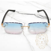 Lunettes Cartier - C de Cartier noir & or avec verres "Bubblegum" bleu & rose ombrés à coupe diamant CT0048O-002