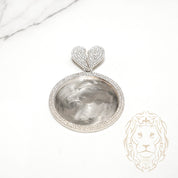 Pendentif - Or 10K blanc photo & bail coeur brisé pavé de diamants de laboratoire 2.50TCW - PEGL059